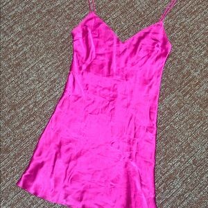 Dannijo hot magenta 100% silk mini slip dress dainty women’s dress XS/S